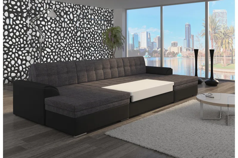 Ventolia Hjørnesovesofa - Beige/Brun - Møbler - Sofaer - Sovesofaer - Langsgående sovesofa