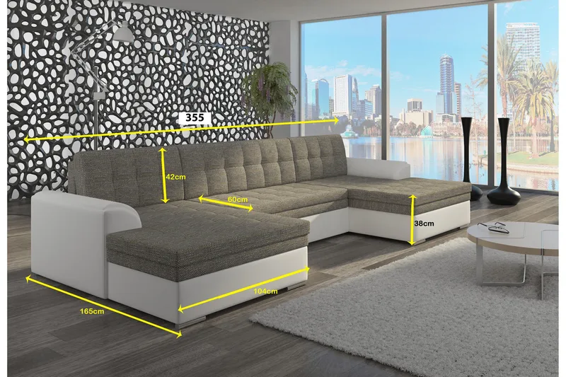 Ventolia Hjørnesovesofa - Beige/Brun - Møbler - Sofaer - Sovesofaer - Langsgående sovesofa