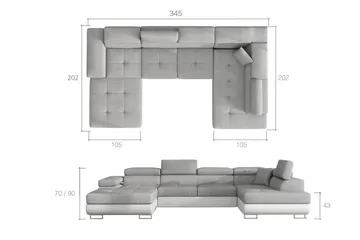 Vueltas Hjørnesovesofa - Grå - Møbler - Sofaer - Sovesofaer - Hjørnesovesofa