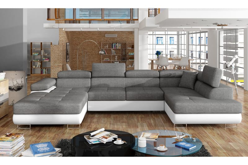 Vueltas Hjørnesovesofa, Grå/Hvit