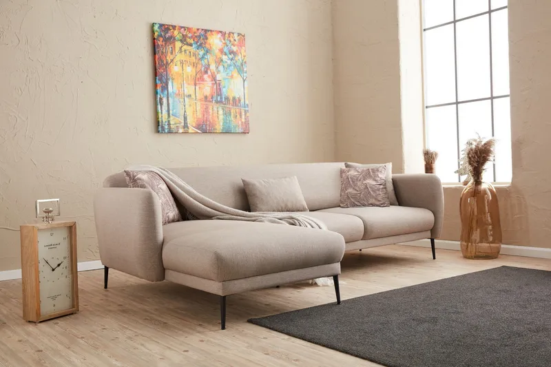 Wenus Divansovesofa 3-seters - Beige - Møbler - Sofaer - Sofaer med sjeselong - 3 seters sofa med divan