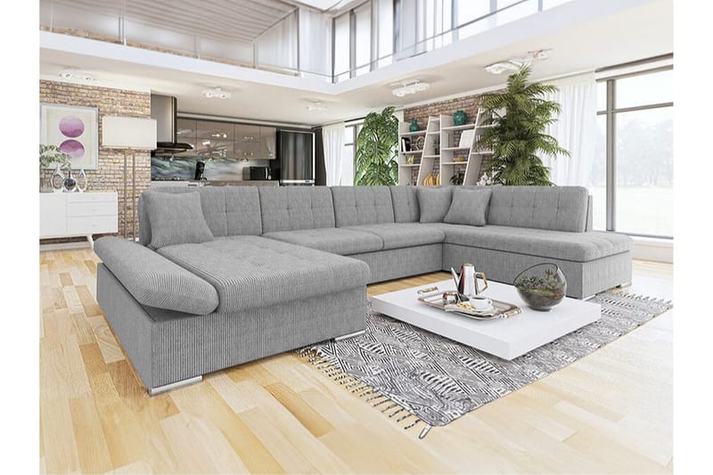 Zumar 4-sits Hörnbäddsoffa Ljusgrå - Møbler - Sofaer - Sovesofaer - Sovesofa divan