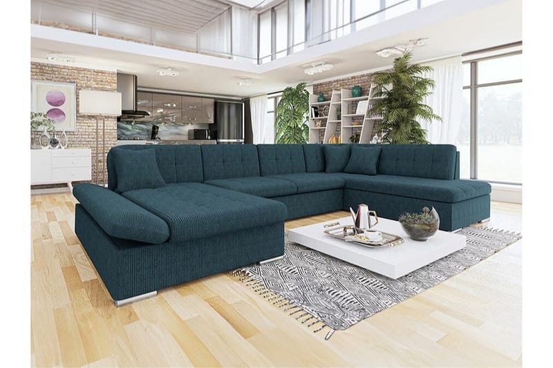 Zumar 4-sits Hörnbäddsoffa NO_BRAND Dark blue - Møbler - Sofaer - Sovesofaer - Hjørnesovesofa