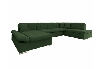 Zumar 4-sits Hörnbäddsoffa NO_BRAND Dark green - Møbler - Sofaer - Sovesofaer - Hjørnesovesofa