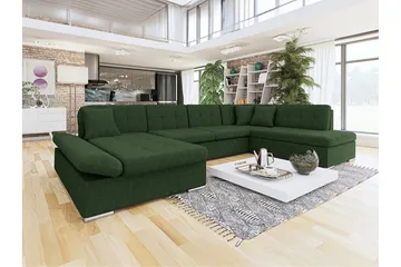 Zumar 4-sits Hörnbäddsoffa NO_BRAND Dark green - Møbler - Sofaer - Sovesofaer - Hjørnesovesofa