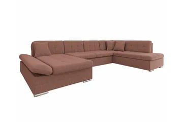 Zumar 4-sits Hörnbäddsoffa NO_BRAND Light brown - Møbler - Sofaer - Sovesofaer - Hjørnesovesofa