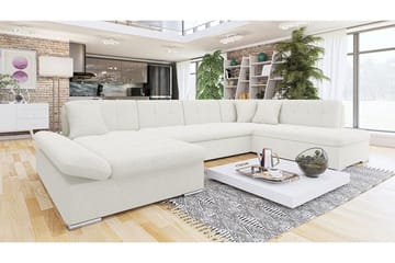Zumar 5-sits Hörnbäddsoffa NO_BRAND White - Møbler - Sofaer - Sovesofaer - Sovesofa divan