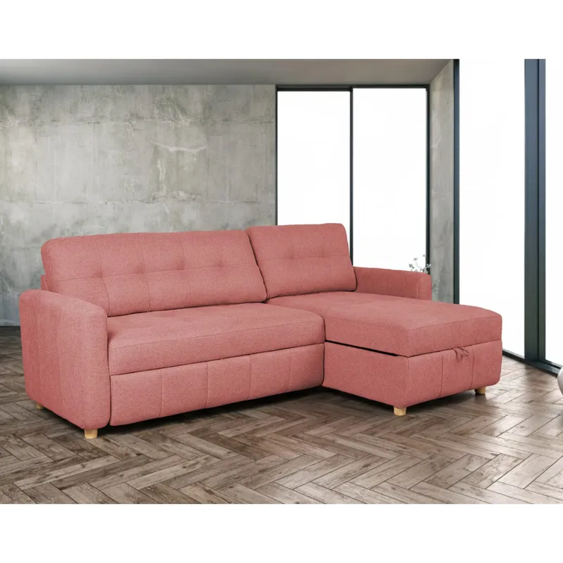 Hjørnesovesofa Porsen - Rosa - Møbler - Sofaer - Sovesofaer - Hjørnesovesofa