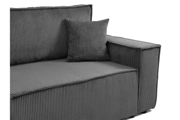 Hobson Sovesofa 3-seter i Plysj - Grå - Møbler - Sofaer - Sovesofaer - 3 seters sovesofa