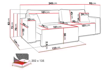 Hobson Sovesofa 3-seter i Plysj - Brun - Møbler - Sofaer - Sovesofaer - 3 seters sovesofa