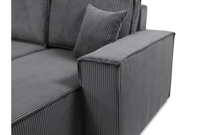 Hobson Sovesofa med Dobbel Sjeselong 4-seter i Plysj - Hvit - Møbler - Sofaer - Sovesofaer - U sovesofa