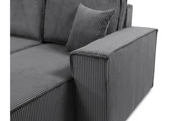 Hobson Sovesofa med Dobbel Sjeselong 4-seter i Plysj - Beige - Møbler - Sofaer - Sovesofaer - U sovesofa