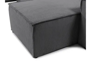 Hobson Sovesofa med Dobbel Sjeselong 4-seter i Plysj - Beige - Møbler - Sofaer - Sovesofaer - U sovesofa