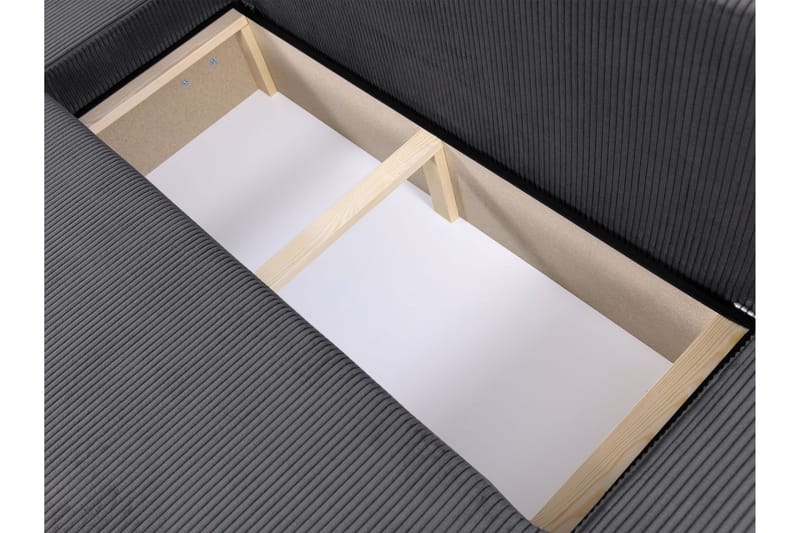 Hobson Sovesofa med Dobbel Sjeselong 4-seter i Plysj - Beige - Møbler - Sofaer - Sovesofaer - U sovesofa