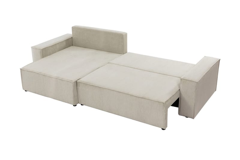 Hobson Sovesofa med Sjeselong 3-seter i Plysj - Beige - Møbler - Sofaer - Sovesofaer - Sovesofa divan