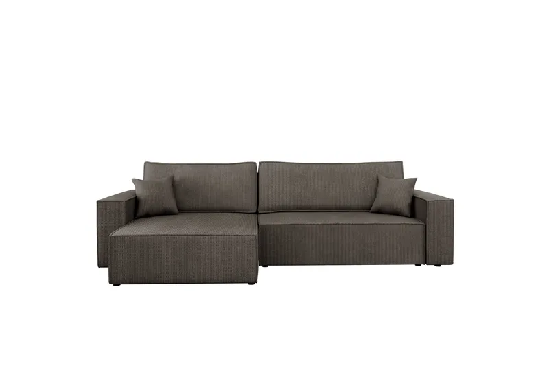 Hobson Sovesofa med Sjeselong 3-seter i Plysj, Grå