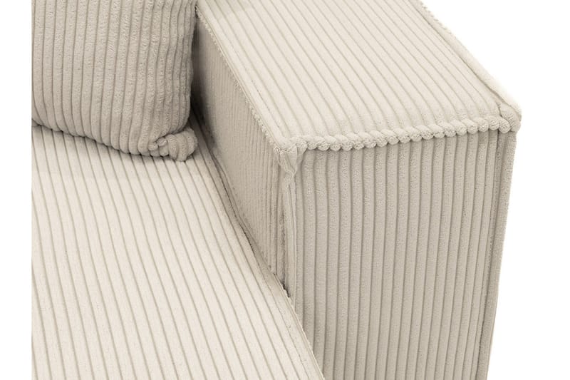 Hobson Sovesofa med Sjeselong 3-seter i Plysj - Beige - Møbler - Sofaer - Sovesofaer - Sovesofa divan