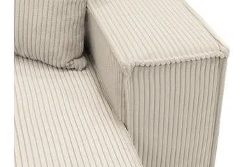 Hobson Sovesofa med Sjeselong 3-seter i Plysj - Grå - Møbler - Sofaer - Sovesofaer - Sovesofa divan