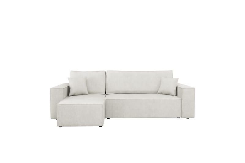 Hobson Sovesofa med Sjeselong 3-seter i Plysj, Hvit
