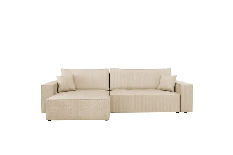 Hobson Sovesofa med Sjeselong 3-seter i Plysj, Beige
