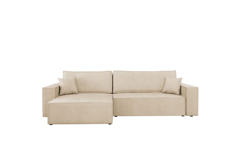 Hobson Sovesofa med Sjeselong 3-seter i Plysj, Beige