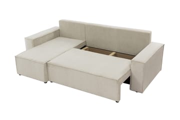 Hobson Sovesofa med Sjeselong 3-seter i Plysj - Grå - Møbler - Sofaer - Sovesofaer - Sovesofa divan