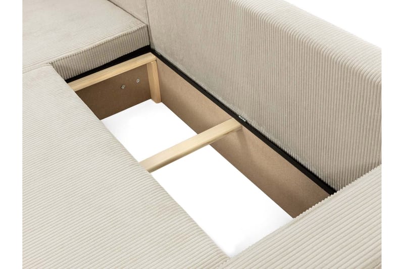 Hobson Sovesofa med Sjeselong 3-seter i Plysj - Hvit - Møbler - Sofaer - Sovesofaer - Sovesofa divan