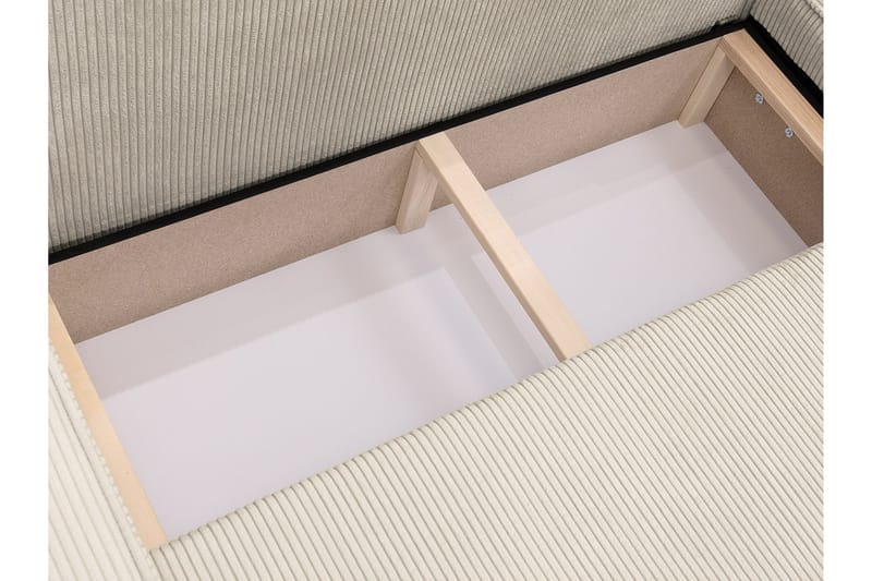 Hobson Sovesofa med Sjeselong 3-seter i Plysj - Beige - Møbler - Sofaer - Sovesofaer - Sovesofa divan