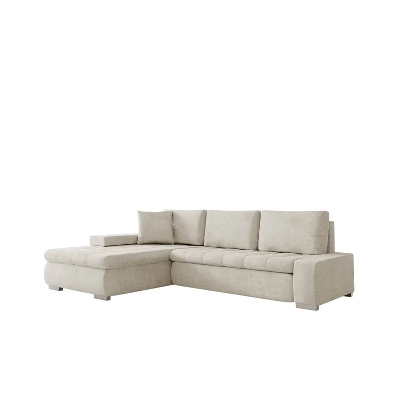 Irja 4-seters sovesofa med sjeselong, venstrevendt - Lys beige - Møbler - Sofaer - Sovesofaer - Hjørnesovesofa
