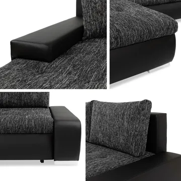 Irja 4-seters sovesofa med sjeselong, venstrevendt - Lysegrå - Møbler - Sofaer - Sovesofaer - Hjørnesovesofa