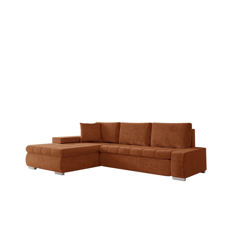 Irja 4-seters sovesofa med sjeselong, venstrevendt - Rødbrun - Møbler - Sofaer - Sovesofaer - Hjørnesovesofa