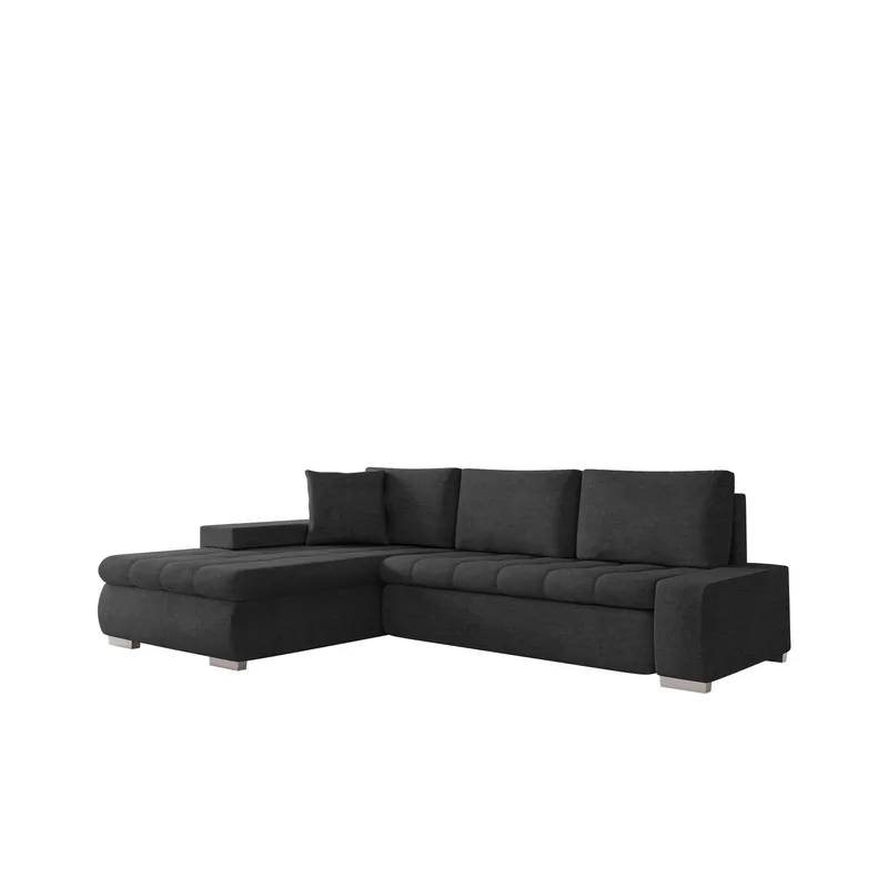 Irja 4-seters sovesofa med sjeselong, venstrevendt - Svart - Møbler - Sofaer - Sovesofaer - Hjørnesovesofa