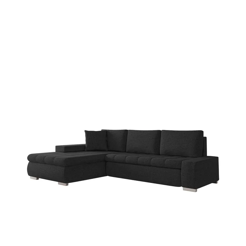 Irja 4-seters sovesofa med sjeselong, venstrevendt - Svart - Møbler - Sofaer - Sovesofaer - Hjørnesovesofa