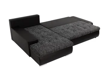Irja Sovesofa med Sjeselong 3-seter i Kunstlær - Hvit / Grå - Møbler - Sofaer - Sovesofaer - Sovesofa divan