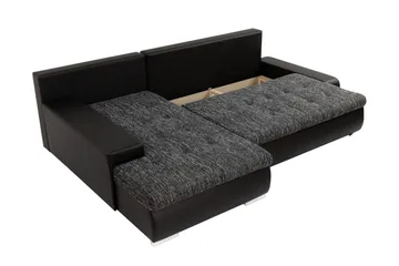 Irja Sovesofa med Sjeselong 3-seter i Kunstlær - Hvit / Grå - Møbler - Sofaer - Sovesofaer - Sovesofa divan