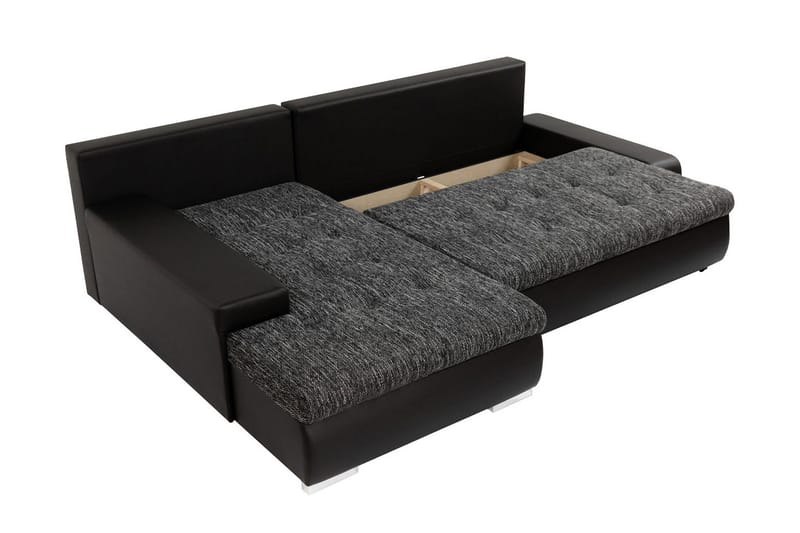 Irja Sovesofa med Sjeselong 3-seter i Kunstlær - Hvit / Grå - Møbler - Sofaer - Sovesofaer - Sovesofa divan