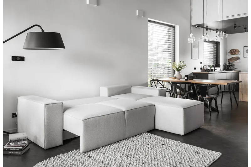Kamli Sovesofa m. Divan med Oppbevaring - Blå - Møbler - Sofaer - Sovesofaer - Langsgående sovesofa