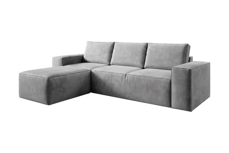 Kamli Sovesofa m. Divan med Oppbevaring, Lysegrå