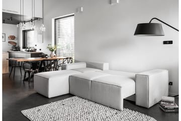 Kamli Sovesofa m. Divan med Oppbevaring - Lysegrå - Møbler - Sofaer - Sovesofaer - Langsgående sovesofa