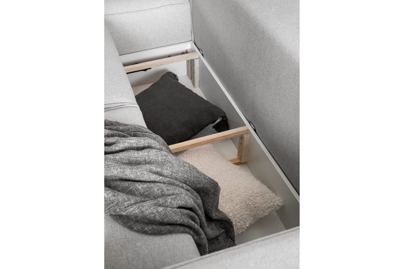 Kamli Sovesofa m. Divan med Oppbevaring - Lysegrå - Møbler - Sofaer - Sovesofaer - Langsgående sovesofa