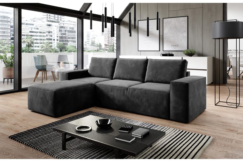 Kamli Sovesofa m. Divan med Oppbevaring - Lysegrønn - Møbler - Sofaer - Sovesofaer - Langsgående sovesofa