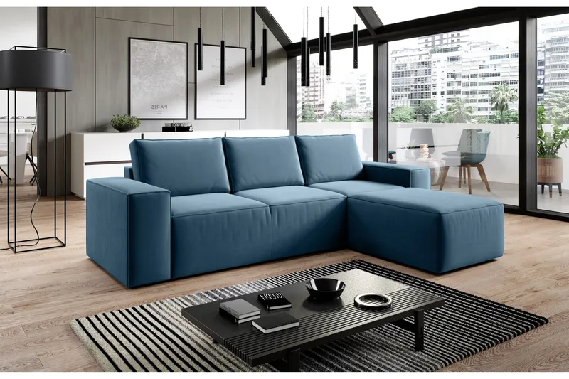 Kamli Sovesofa m. Divan med Oppbevaring - Turkis - Møbler - Sofaer - Sovesofaer - Sovesofa divan
