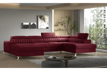 Kamran Sovesofa m. Divan og Sjeselong med Oppbevaring - Vinrød - Møbler - Sofaer - Sovesofaer - Sovesofa divan
