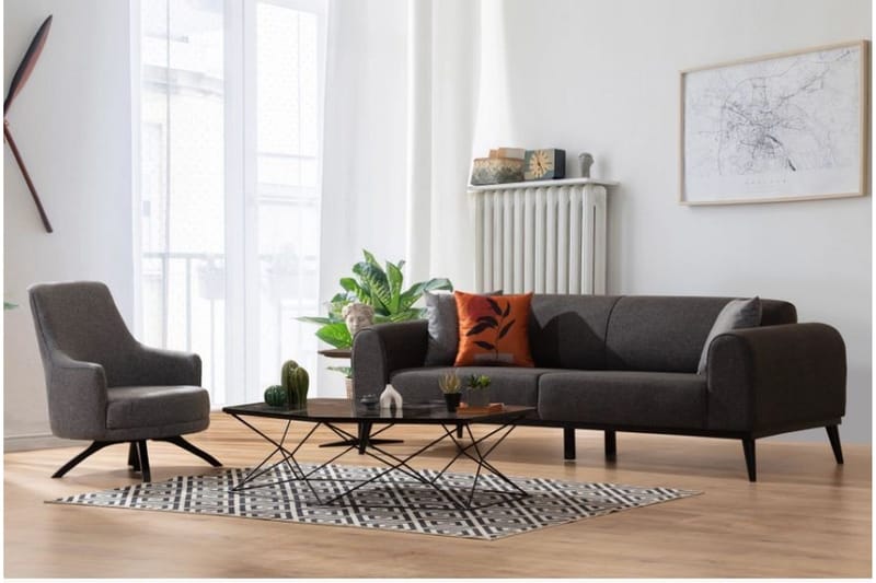 Kapri 4-seters Sovesofa - Antrasitt - Møbler - Sofaer - Sovesofaer - 4 seters sovesofa