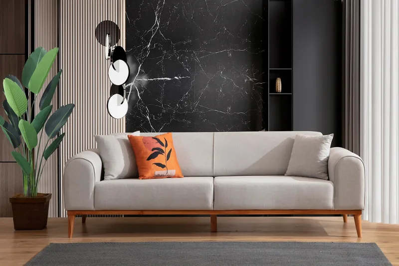 Kapri 4-seters Sovesofa - Krem - Møbler - Sofaer - Sovesofaer - 4 seters sovesofa