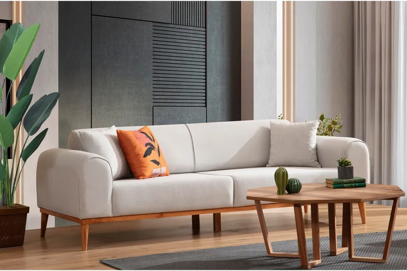 Kapri 4-seters Sovesofa - Krem - Møbler - Sofaer - Sovesofaer - 4 seters sovesofa
