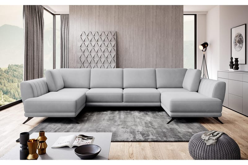 Katun Sovesofa Dobbeltsjeselong - Hvit/Lysegrå - Møbler - Sofaer - Sovesofaer - Langsgående sovesofa