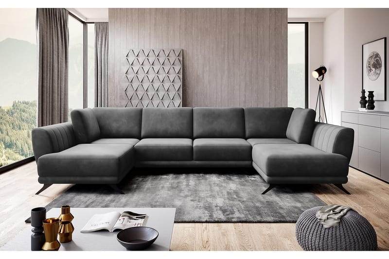 Katun Sovesofa Dobbeltsjeselong - Mørkegrå - Møbler - Sofaer - Sovesofaer - Langsgående sovesofa