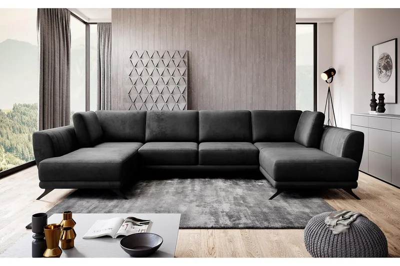 Katun Sovesofa Dobbeltsjeselong - Svart - Møbler - Sofaer - Sovesofaer - Langsgående sovesofa