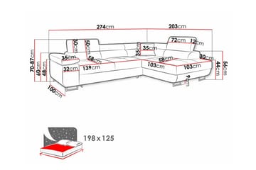 Kintore 3-seters Hjørnesovesofa - Møbler - Sofaer - Sovesofaer - Langsgående sovesofa
